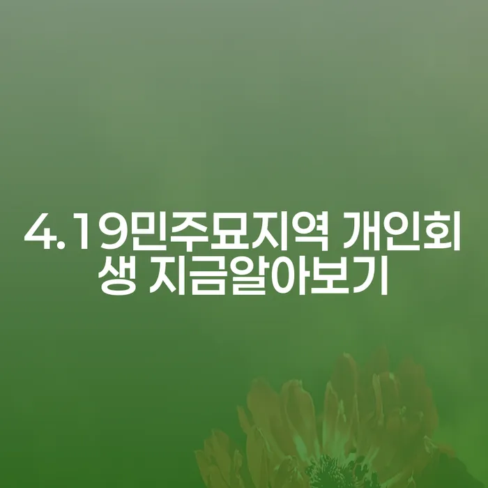 4.19민주묘지역 개인회생 지금알아보기